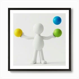 Juggling Man With Balls Art Print