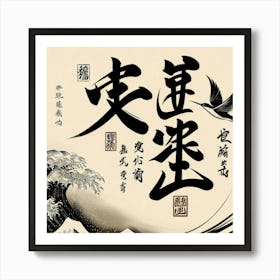 Calligraphy Piece With Japanese Characters (4) Art Print