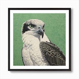 Ohara Koson Inspired Bird Painting Osprey 1 Square Art Print