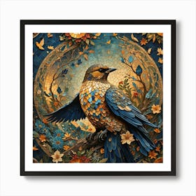 Norwegian Avifauna In Mosaic Style Poster