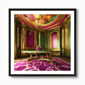 Futuristic Beautiful French Mansion Interior Glamo (25) Art Print