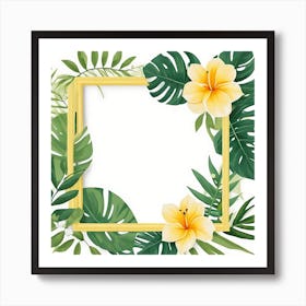 Frame With Tropical Leaves Art Print