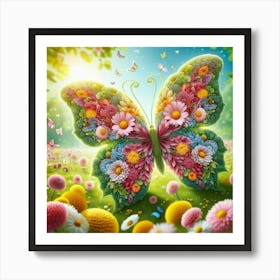 Butterfly flowers petals 4 Art Print