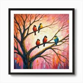 Birds In The Tree 10 Art Print