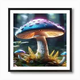 Mushroom In The Forest 1 Art Print