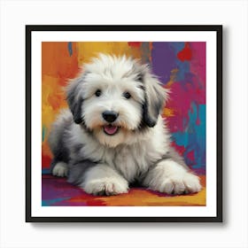 Old English Sheepdog Puppy Art Print