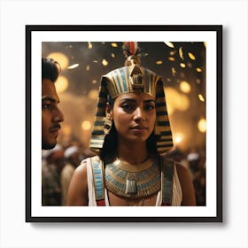 Egyptian Couple( pharaoh and ancient Egyptian ) Art Print