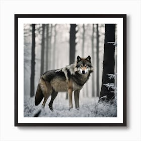 Wolf In The Forest 35 Art Print