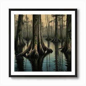 Cypress Trees 2 Art Print