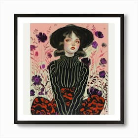 Girl In A Hat 3 Art Print