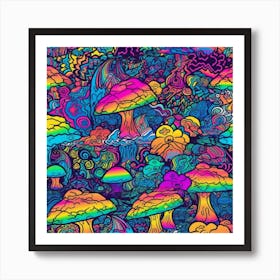 Psychedelic Mushroom 1 Art Print