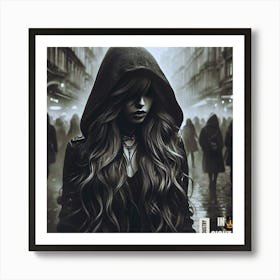 Girl In A Hood Art Print