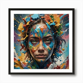 Splatter Girl Art Print