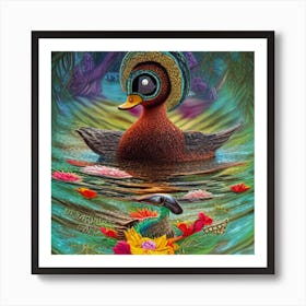 'Duck In The Water' Art Print