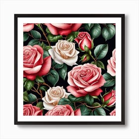 Roses Wallpaper 3 Art Print