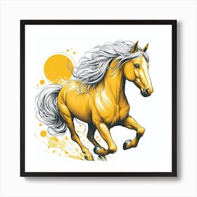 Golden Horse Art Print