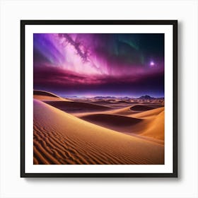 Aurora Desert Landscape Art Print