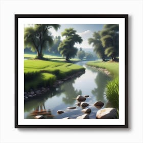 River In The Grass 6 Art Print