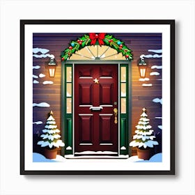 Christmas Decoration On Home Door (72) Art Print