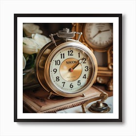 Vintage Alarm Clock Art Print