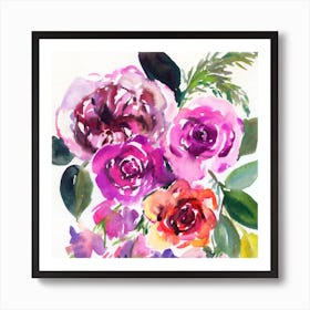 Watercolor Roses Art Print