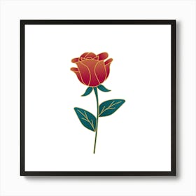 Red Rose Art Art Print