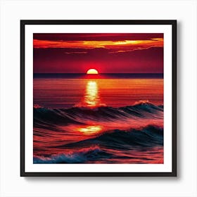 Sunset In The Ocean 18 Art Print