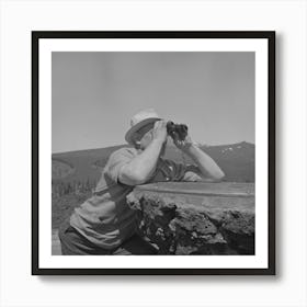 Lane County, Oregon, Tourist At The Dee Wright Observation Point By Russell Lee Art Print
