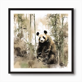 Panda Bear In Bamboo Forest 2 Art Print