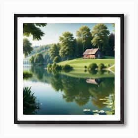 House By The Lake Art Print