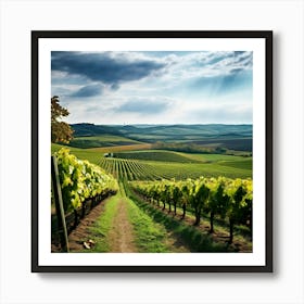 Countryside Wine Heaven Vine Green Nature Rheinland Grape Grower Eifel Spring Vinery Blan (11) Art Print