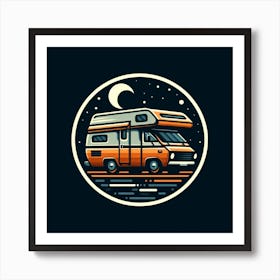 Retro Camper Van 1 Art Print