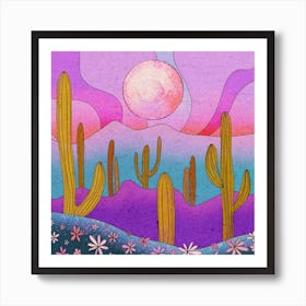 Desert Flowers Square Art Print