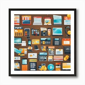 E-Commerce Icons Set Art Print