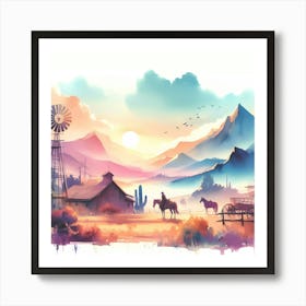 Sunset In The West Art Print