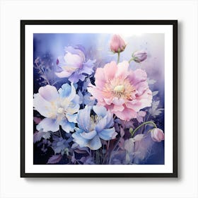 AI Floral Serenity: A Blossoming Symphony Art Print