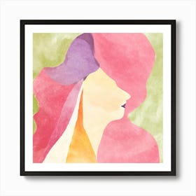 Watercolor Portrait of a Woman Art Print