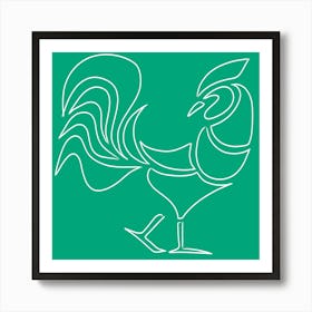 Green Rooster Art Print