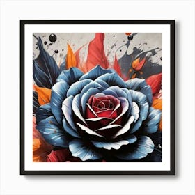 Splatter Rose Art Print