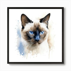 Snowshoe Cat Portrait 2 Art Print