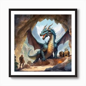 Dragon In Cave 3 Art Print