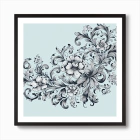 Ornate Floral Pattern 2 Art Print