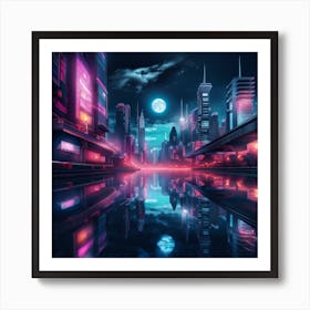 Cityscape At Night 2 Art Print