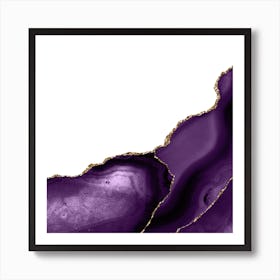 Purple & Gold Agate Texture 22 Art Print