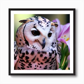 Owl with Dalmatian spots Art Print