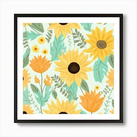 Bright Sunflowers Art Print