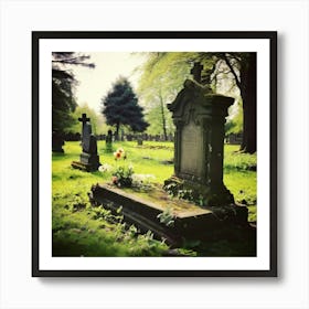 Remembrance Vintage Tomb Landmark Beautiful Plant Headstone Culture Old Architecture Rest (11) Art Print