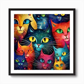 Cats In Space Art Print