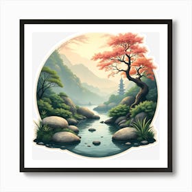 Asian Landscape Art Print