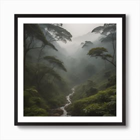 Misty Forest Art Print